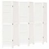 vidaXL Divisorio Ambienti 6Pannelli Bianco Retr&ograve; Legno Massello di Paulownia
