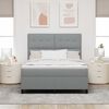 vidaXL Letto a molle con materasso Grigio chiaro 140 x 200 cm Tessuto