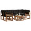 vidaXL Set di divani da esterno con cuscino 7 pcs Naturale e Nero