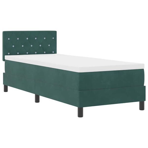 vidaXL Letto a molle con materasso Verde Scuro 80 x 200 cm Velluto