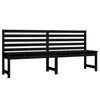 vidaXL Panca da Giardino Nera 201,5 cm in Legno Massello di Pino