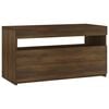vidaXL Mobile Porta TV con Luci LED Rovere Marrone 75x35x40 cm
