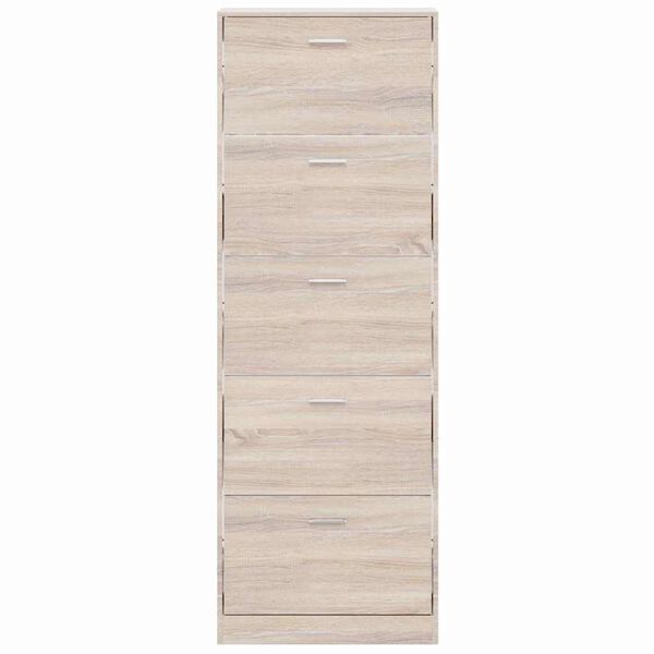 vidaXL Scarpiera in Legno Effetto Rovere con 5 Scomparti
