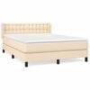 vidaXL Giroletto a Molle con Materasso Crema 140x19 cm in Tessuto