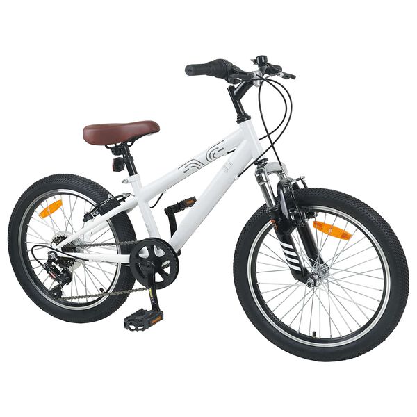 vidaXL Kids Mountain Bike 20 Pollici 6-Speed per 5-8 anni Bianco