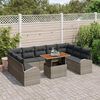 vidaXL Set Divano da Giardino 10 pcs Grigio Poly Rattan