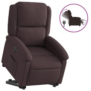 vidaXL Poltrona Alzapersona Reclinante Elettrica Marrone Scuro Tessuto