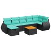 vidaXL Set Divani da Giardino con Cuscini 8 pz Nero in Polyrattan