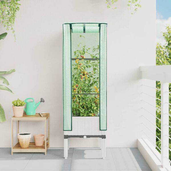 vidaXL Letto Rialzato con Copertura Serra Effetto Rattan 40x40x140 cm