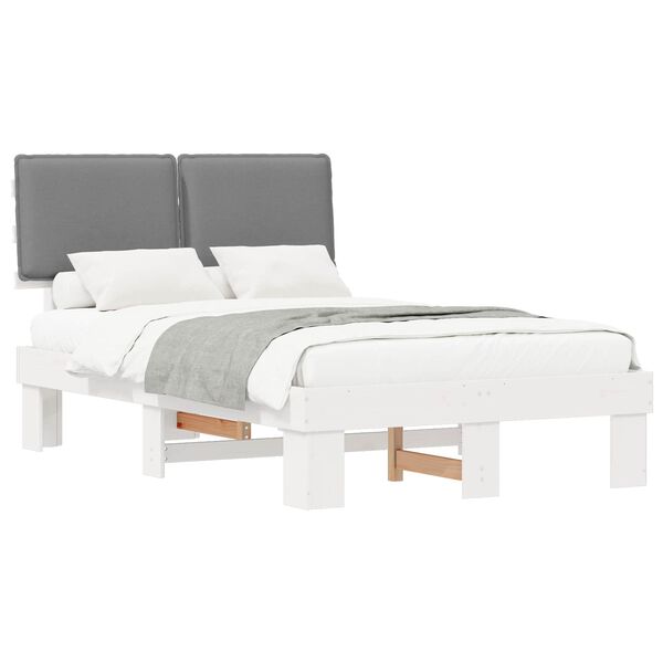 vidaXL Letto con Testiera Rivestita Grigio chiaro 120 x 200 cm