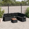 vidaXL Set Divani da Giardino con Cuscini 7pz Nero Polyrattan