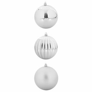 vidaXL Set di Palle di Natale 3 pcs Argento Plastica