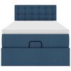 vidaXL Struttura Letto Pouf con Materasso Blu 80x200 cm in Tessuto