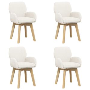 vidaXL Sedie da pranzo girevoli 4 pz Boucl&eacute; Crema 54 x 58 x 87 cm