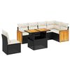 vidaXL Set Divani da Giardino con Cuscini 7pz Nero Polyrattan