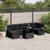 vidaXL Set Divani da Giardino con Cuscini 8 pz Nero in Polyrattan