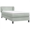 vidaXL Giroletto a Molle con Materasso Grigio Chiaro 100x220cm Velluto