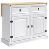 vidaXL Set isola da cucina 2 pz Bianco e Cera di Miele Pino Massello