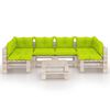 vidaXL Set Divani da Giardino Pallet 7 pz con Cuscini in Legno di Pino