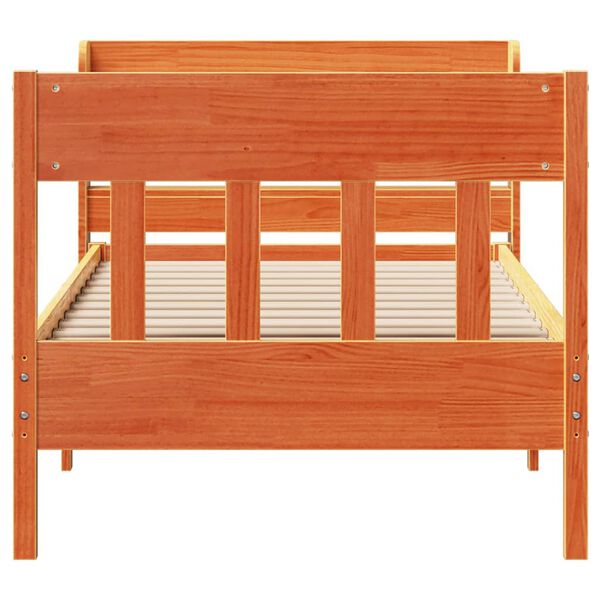vidaXL Letto senza Materasso Marrone Cera 75x190 cm in Legno di Pino