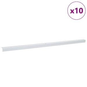 vidaXL Paragradini 10 pz Argento 67 x 3 x 2 cm Alluminio