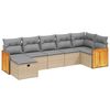 vidaXL Set Divano da Giardino 7 pz con Cuscini Beige Misto Polyrattan