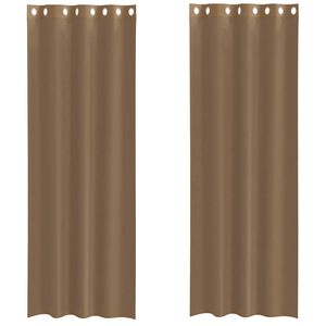 vidaXL Tende in Voile con Occhielli 2 pz Marrone Chiaro