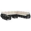 vidaXL Set Divano da Giardino 12 pz Nero e Bianco Crema polyrattan