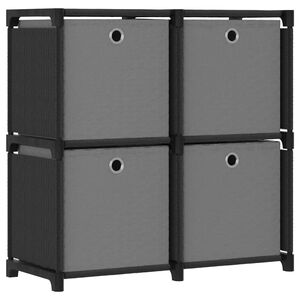 vidaXL Mobile con 12 Scatole a Cubo Nero 69x30x72,5 cm in Tessuto