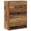 vidaXL Armadi con 4 Cassetti 2 pz Legno Antico 60x31x40 cm Truciolato