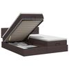 vidaXL Letto ottomano con materasso 2 pz Marrone Scuro Tessuto