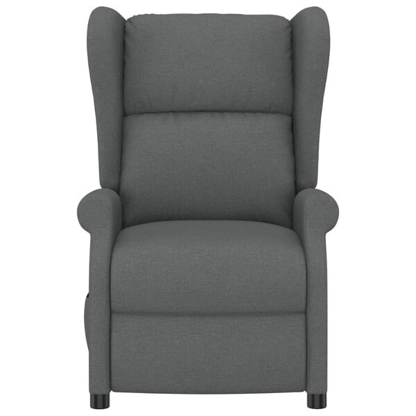 vidaXL Poltrona ad Ala Massaggiante Elettrica Grigio Scuro in Tessuto