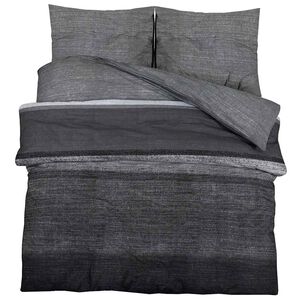 vidaXL Set Copripiumino Grigio Scuro e Nero 135x200 cm in Cotone