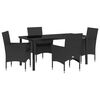 vidaXL Set da Pranzo per Giardino 5 pz Nero polyrattan