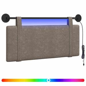 vidaXL Testiera sospesa Con luce LED Grigio PU Antico