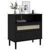 vidaXL Credenza SENJA Aspetto Rattan Nero 80x40x80 cm Massello Pino