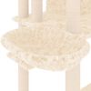 vidaXL Albero per Gatti con Tiragraffi in Sisal Crema 191 cm