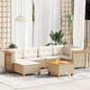 vidaXL Set Divani da Giardino 7 pz con Cuscini Beige in Polyrattan