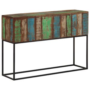 vidaXL Tavolo Consolle 110x30x75cm Legno Massello di Recupero e Ferro
