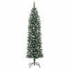 vidaXL Albero di Natale Artificiale Sottile Verde e Bianco 150 cm