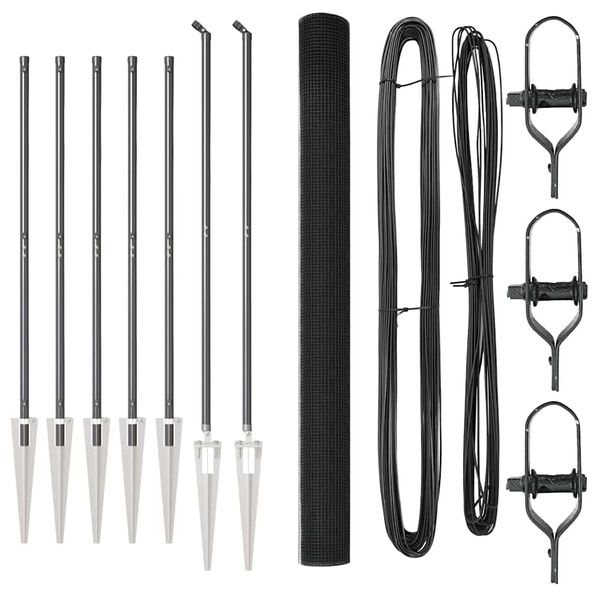 vidaXL Palo della recinzione Grigio 10 x 1,6 m (rete 25 x 25 mm)