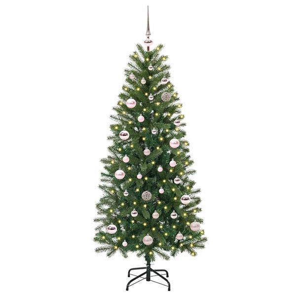 vidaXL Albero di Natale artificiale con 150 LED Verde 150 cm PE e PVC
