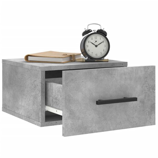 vidaXL Comodino a Muro Grigio Cemento 35x35x20 cm