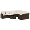 vidaXL Set Divani da Giardino 10pz con Cuscini in Polyrattan Marrone
