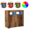 vidaXL Credenza con Luci LED Legno Antico 80x35x75 cm in Truciolato