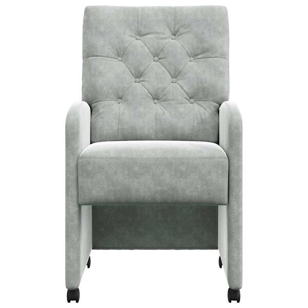 vidaXL Sedie da Pranzo con Ruote 2 pcs Grigio chiaro 58 x 67 x 97 cm