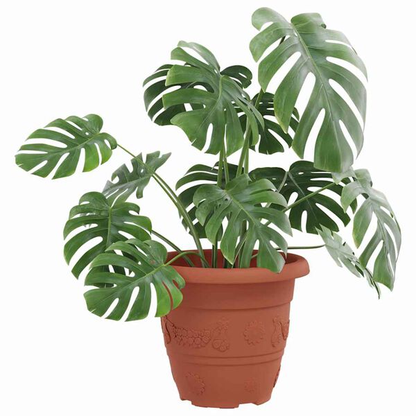 vidaXL Vaso Rotondo per Fiori 24 pcs Rosso Mattone &Oslash; 26 x 21.5 cm