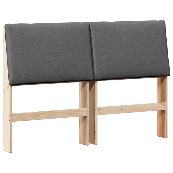 vidaXL Testiera imbottita Grigio scuro 140 cm Pino massello