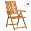 vidaXL Sedia da Giardino 8 pz Marrone Legno di Acacia Massello