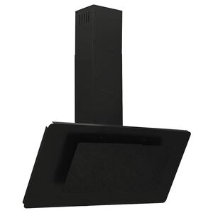 vidaXL Cappa a Parete 90 cm in Acciaio Inox e Vetro Temperato Nero